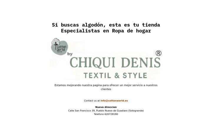 Screenshot of cottonworld.es