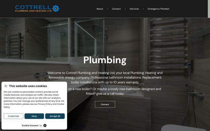 Screenshot of cottrellplumbing.co.uk