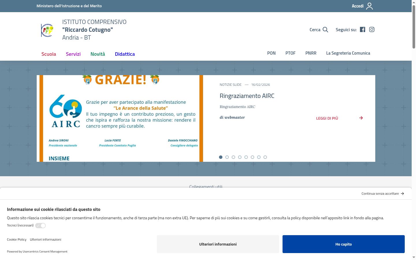 Screenshot des Einwilligungsbanners vor jeglicher Interaktion