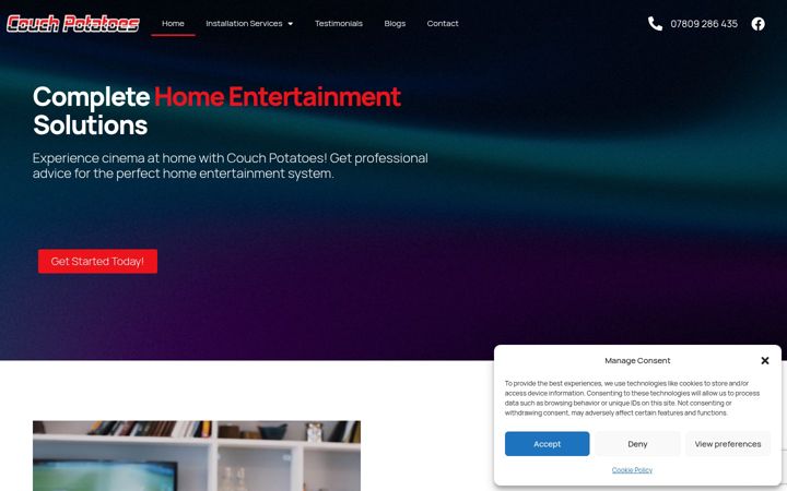 Screenshot of couchpotatoesfife.co.uk