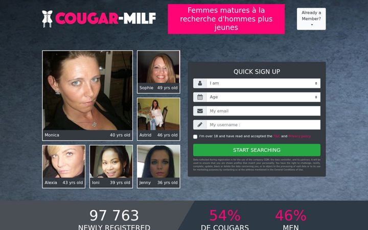 Posnetek zaslona cougar-milfs.it