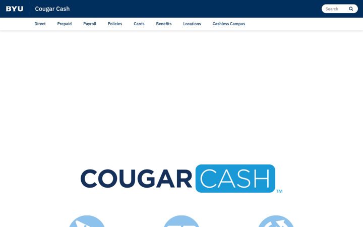 Screenshot of cougarcash.byu.edu