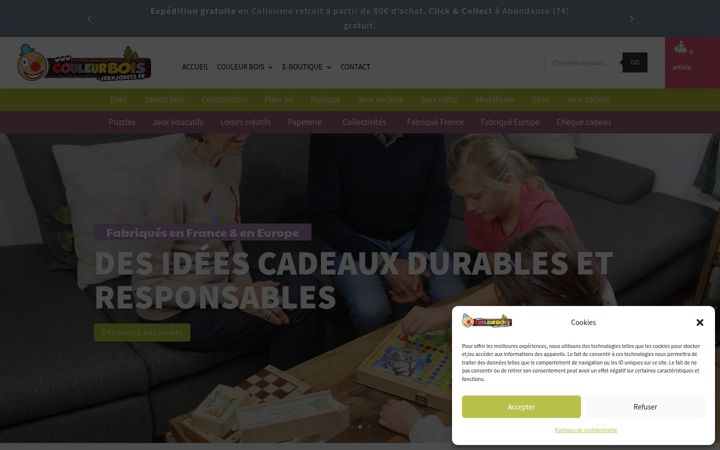 Ekrano kopija couleurbois-jeuxjouets.fr