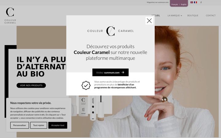 Screenshot ta' couleurcaramel.ca