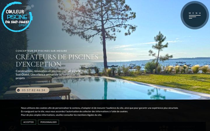Ekrano kopija couleurpiscinedusudouest.fr