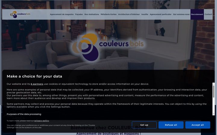 Screenshot of couleurs-bois.fr
