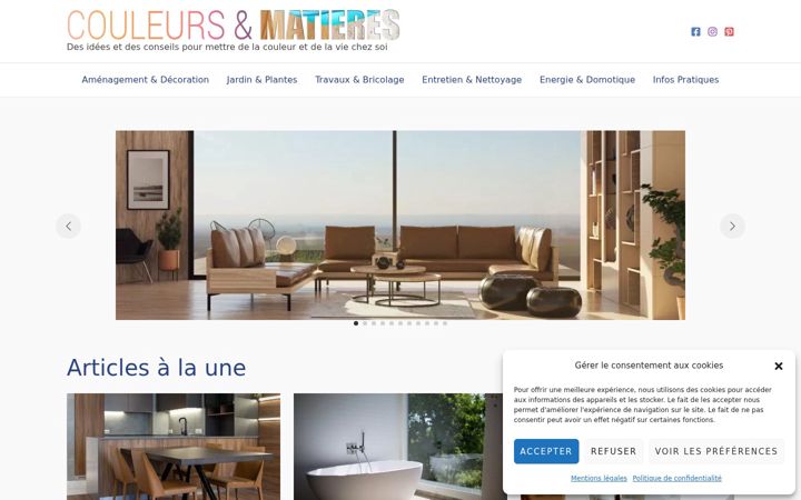 Screenshot of couleurs-et-matieres.fr