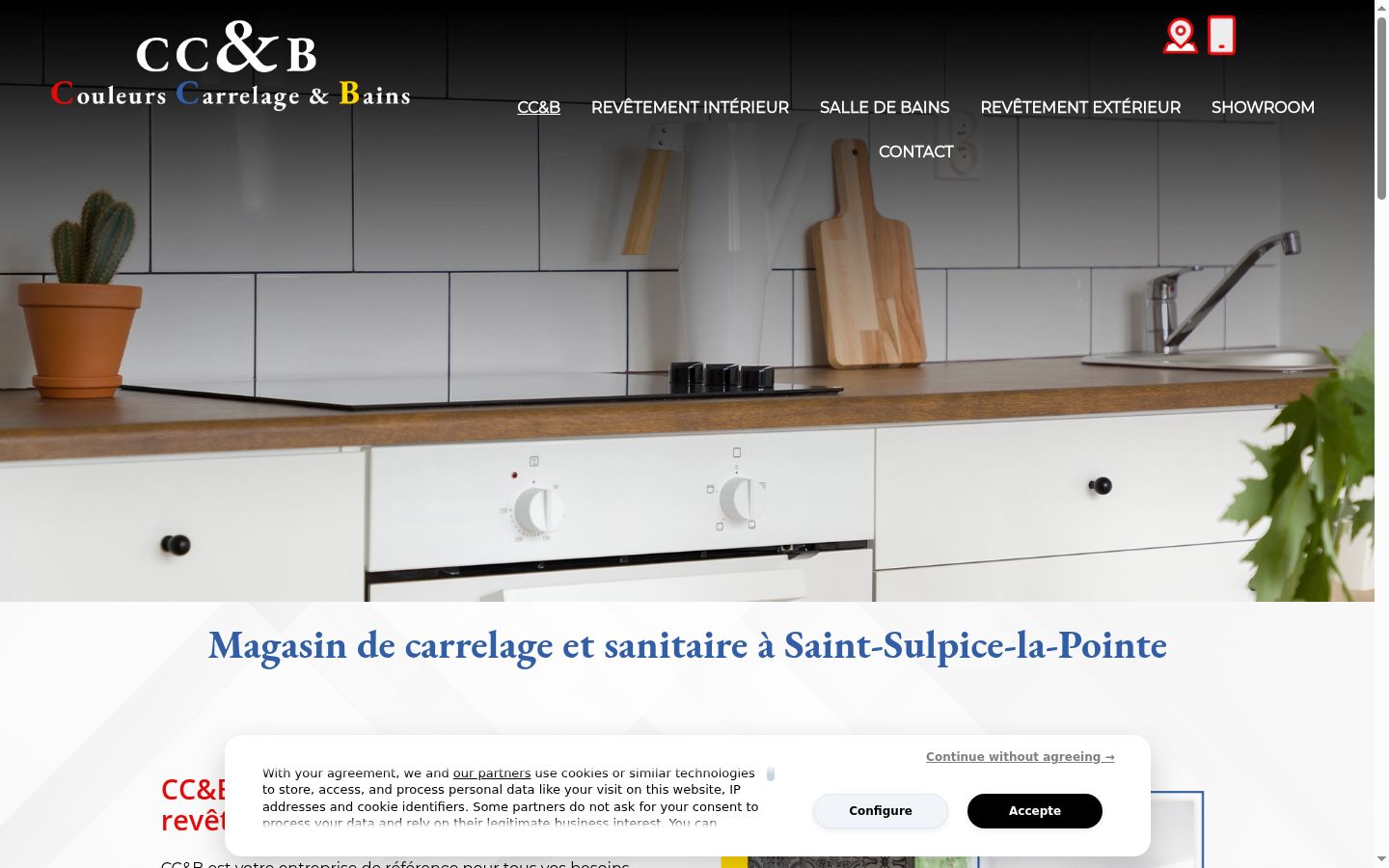 Capture d'écran de la bannière de consentement affichée avant toute interaction