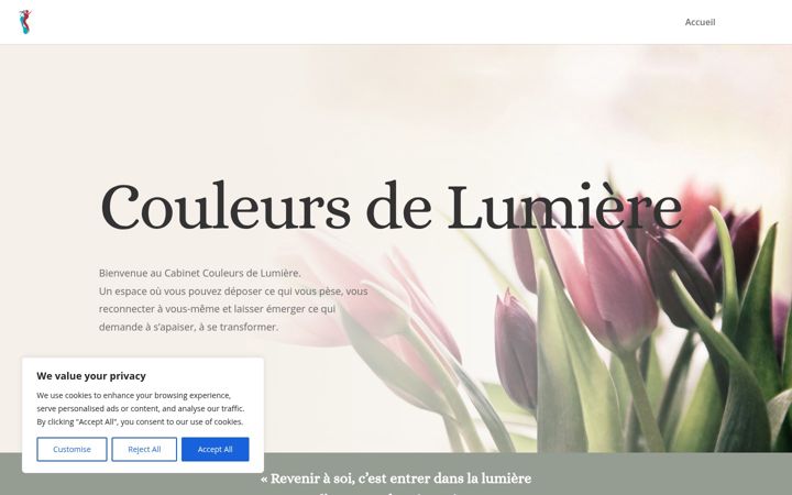 Screenshot of couleursdelumiere.ch