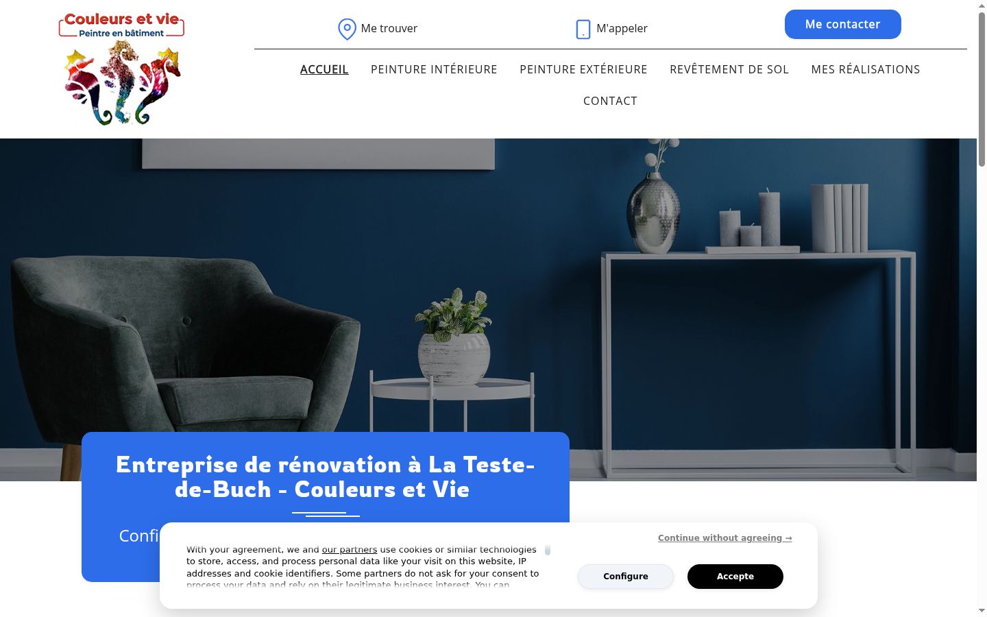 Screenshot del banner di consenso mostrato prima di qualsiasi interazione