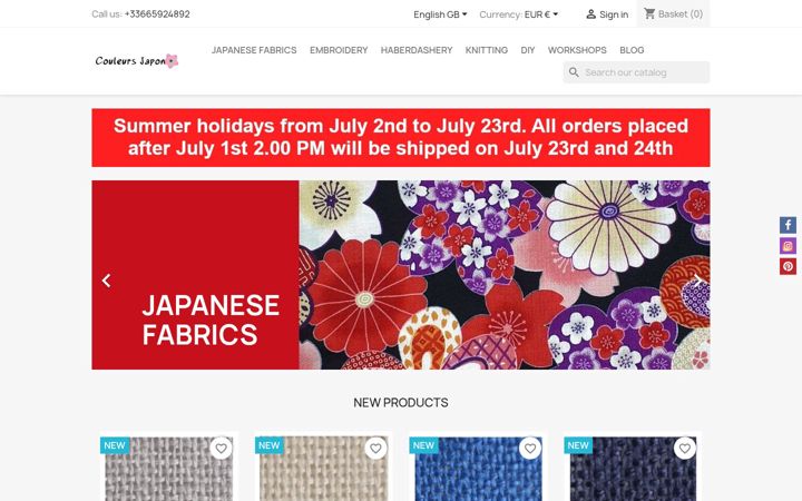 Skærmbillede af couleursjapon.com