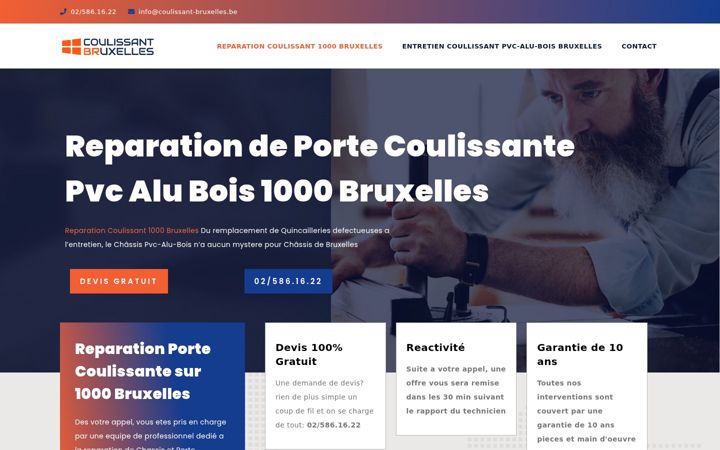 Screenshot of coulissant-bruxelles.be