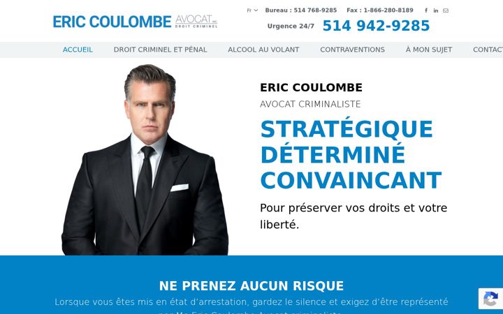 Screenshot of coulombeavocat.com