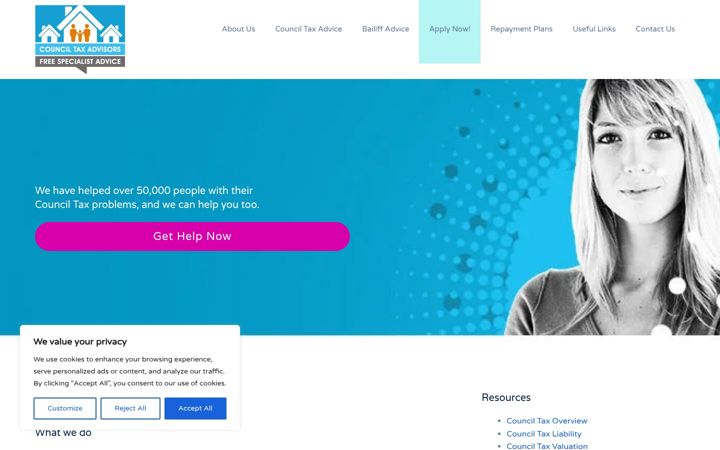 Screenshot von counciltaxadvisors.co.uk