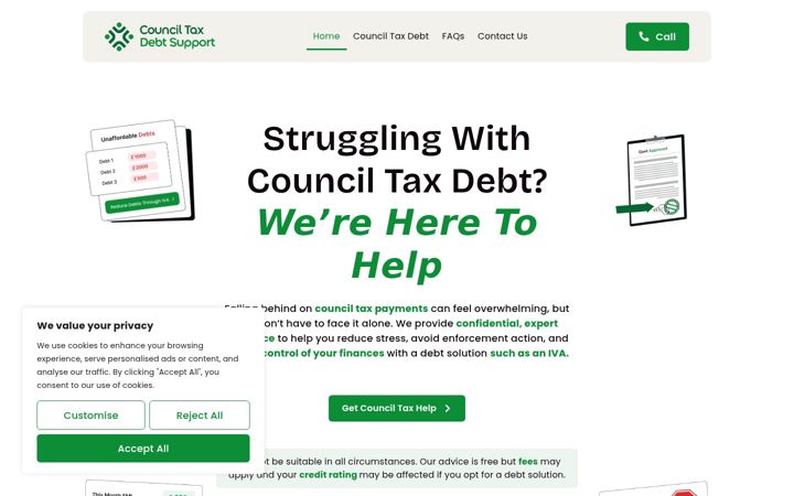 Screenshot von counciltaxdebtsupport.co.uk