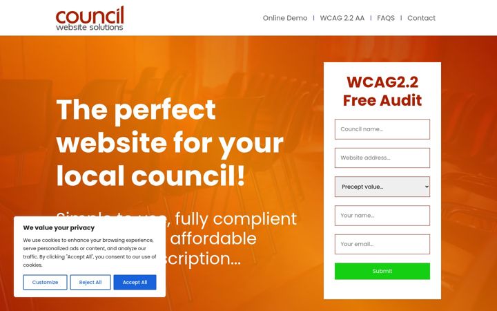 Screenshot von councilwebsitesolutions.co.uk