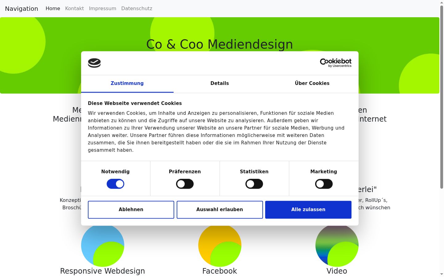 Screenshot tal-banner tal-kunsens muri qabel kwalunkwe interazzjoni