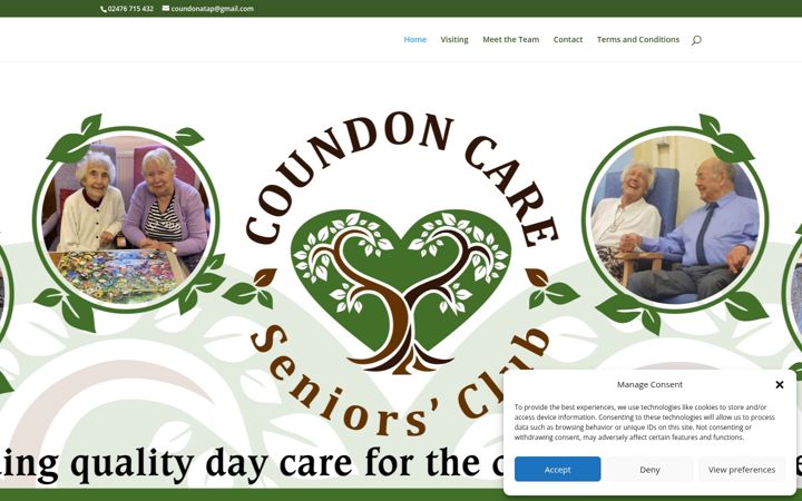 Screenshot von coundoncareseniorsclub.co.uk