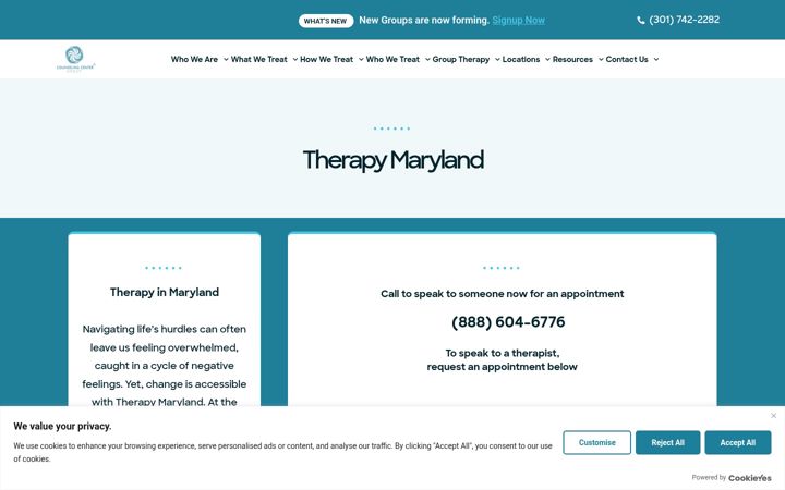 Screenshot of counselingcenterofmaryland.com