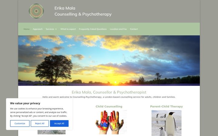Screenshot of counselling-psychotherapy.london