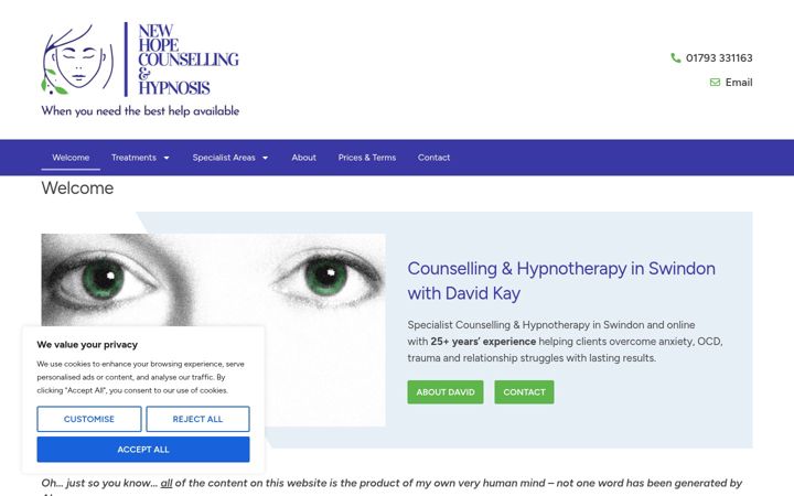 Screenshot of counselling-swindon.com