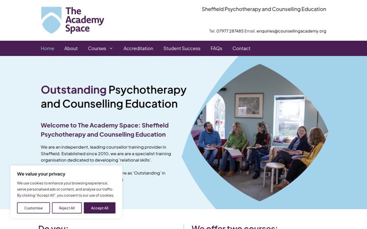 Screenshot of counsellingacademy.org