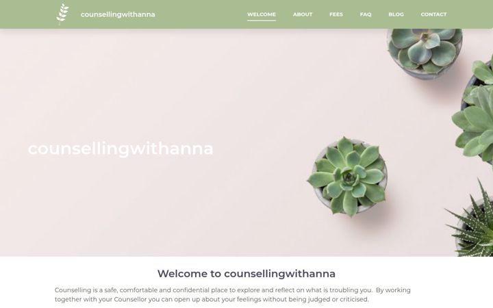 Screenshot von counsellingwithanna.co.uk