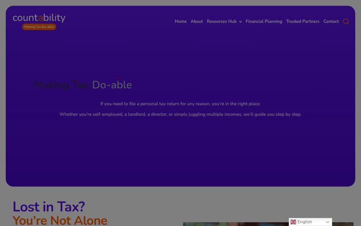 Screenshot von countability.co.uk