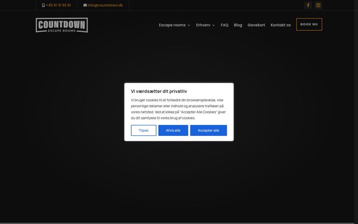 Screenshot of countdown-escaperooms.dk