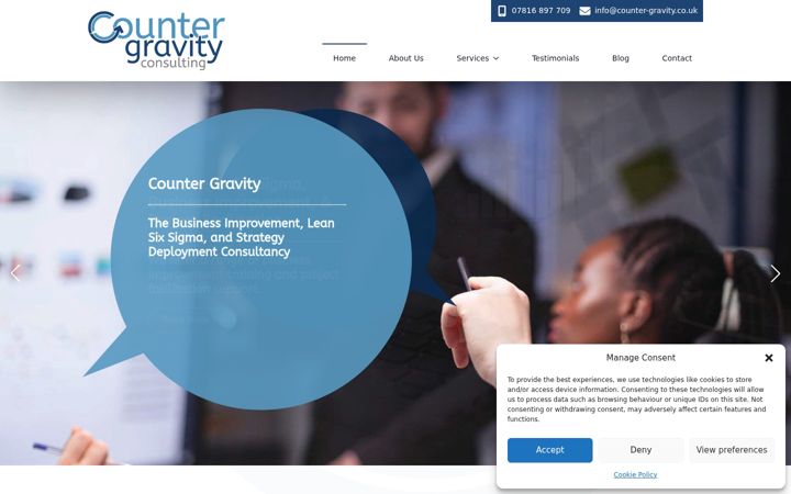 Screenshot von counter-gravity.co.uk