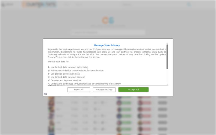 Screenshot of counterstats.net