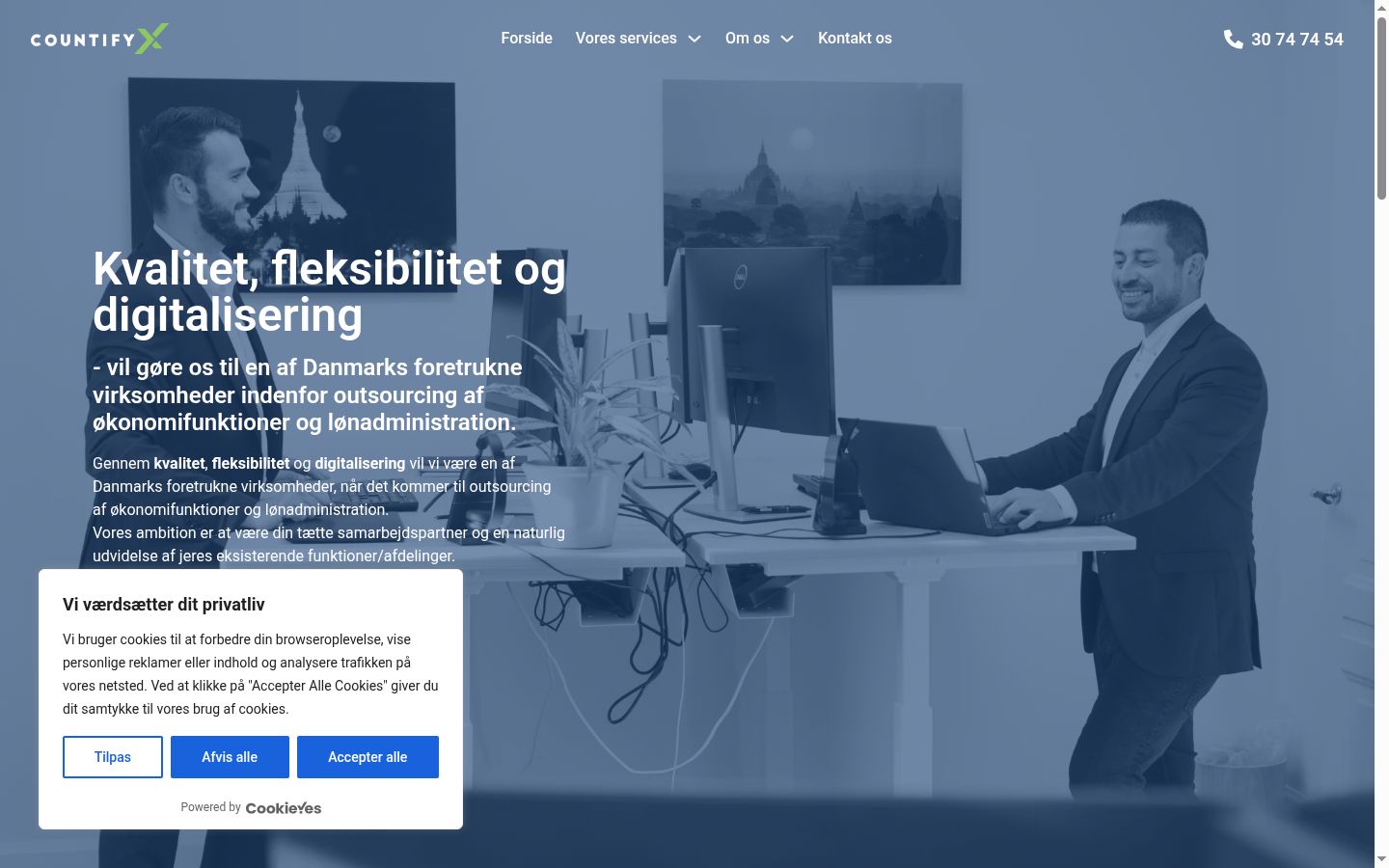 Kuvakaappaus suostumusbannerista, joka näytettiin ennen mitään vuorovaikutusta