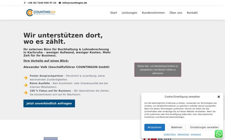 Screenshot of countingon.de
