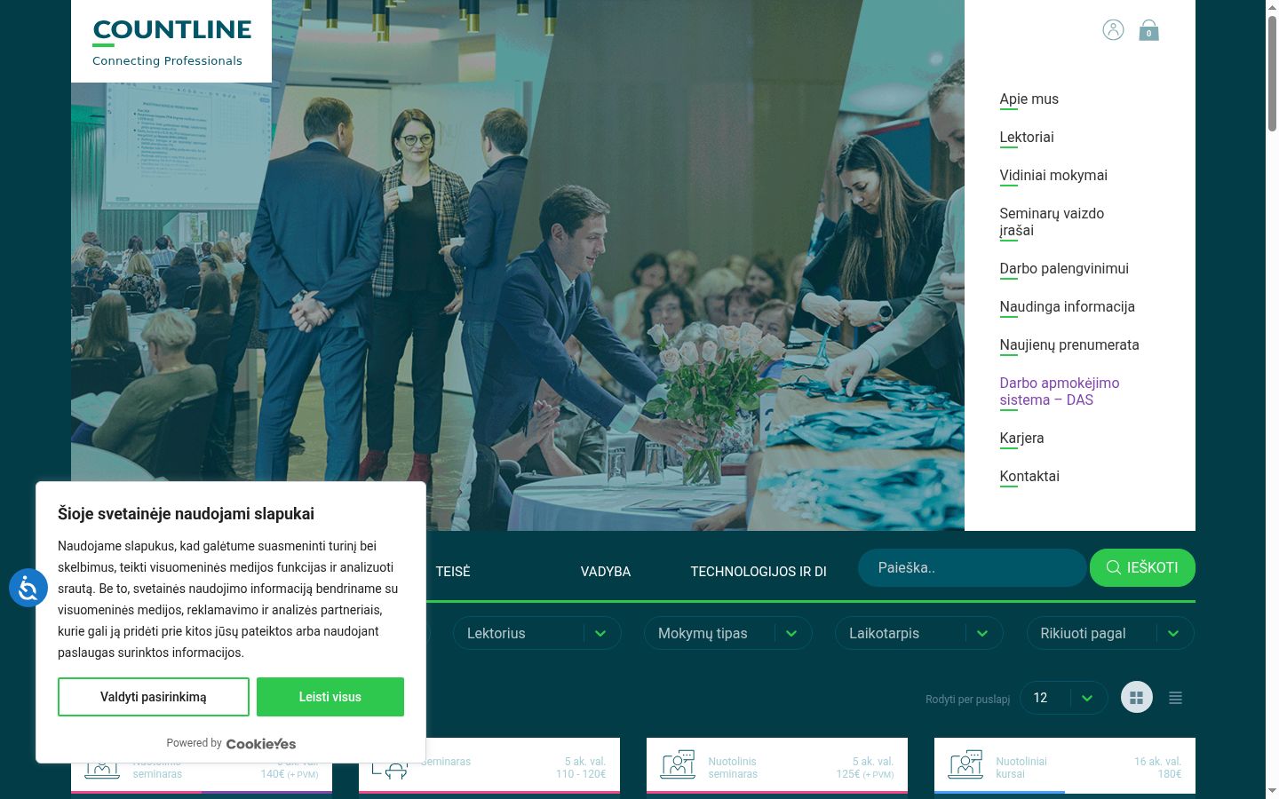 Screenshot del banner di consenso mostrato prima di qualsiasi interazione