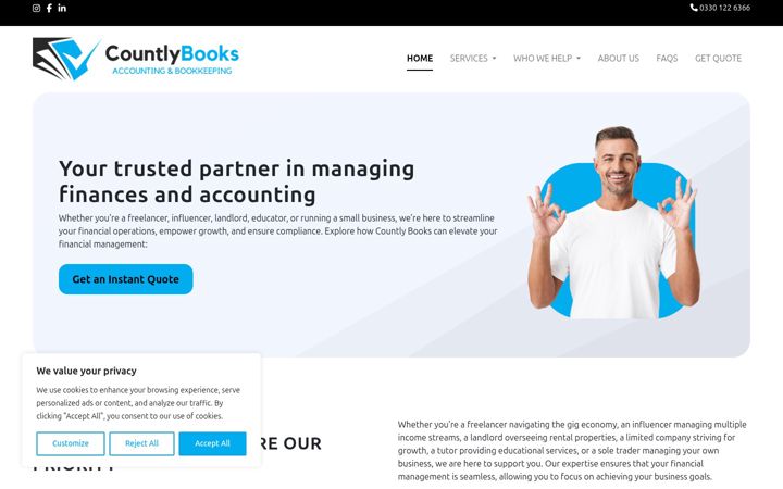 Screenshot of countlybooks.co.uk