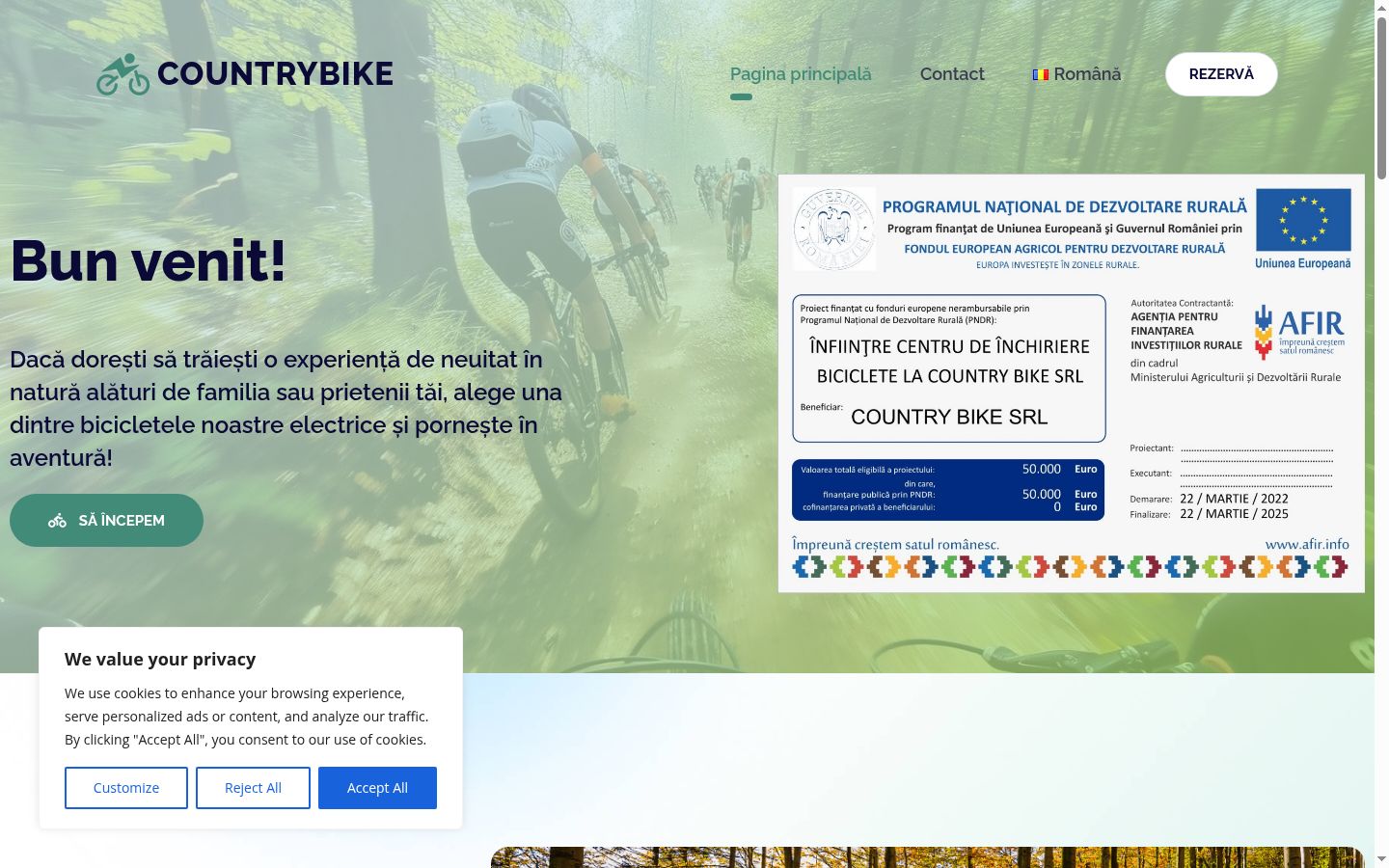 Screenshot of the consent banner shown before any interaction
