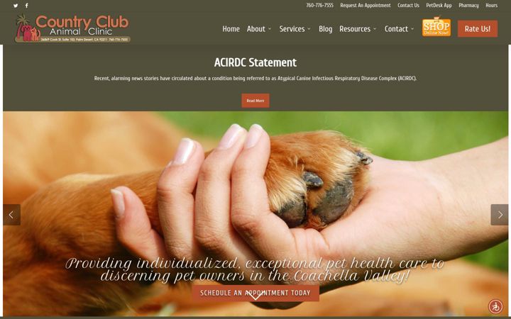 Screenshot of countryclubdvm.com
