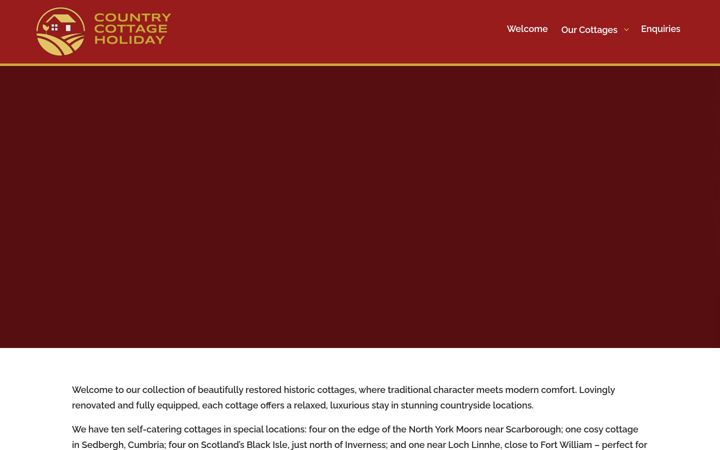 Screenshot of countrycottageholiday.com