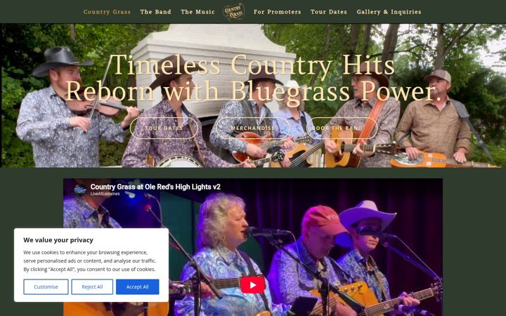 Screenshot of countrygrassmusic.com