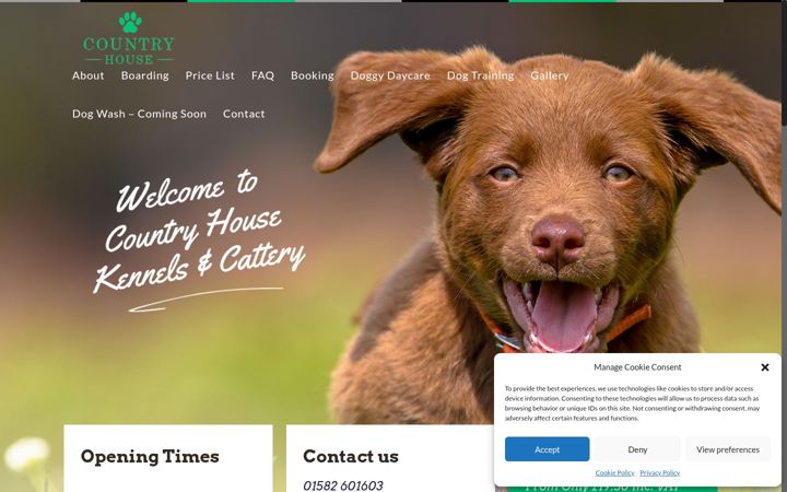Screenshot of countryhousekennels.com