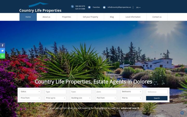 Ekrano kopija countrylifeproperties.es