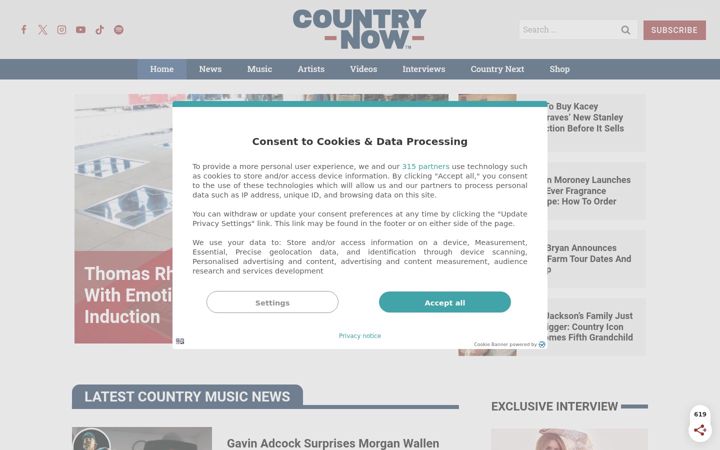 Screenshot of countrynow.com