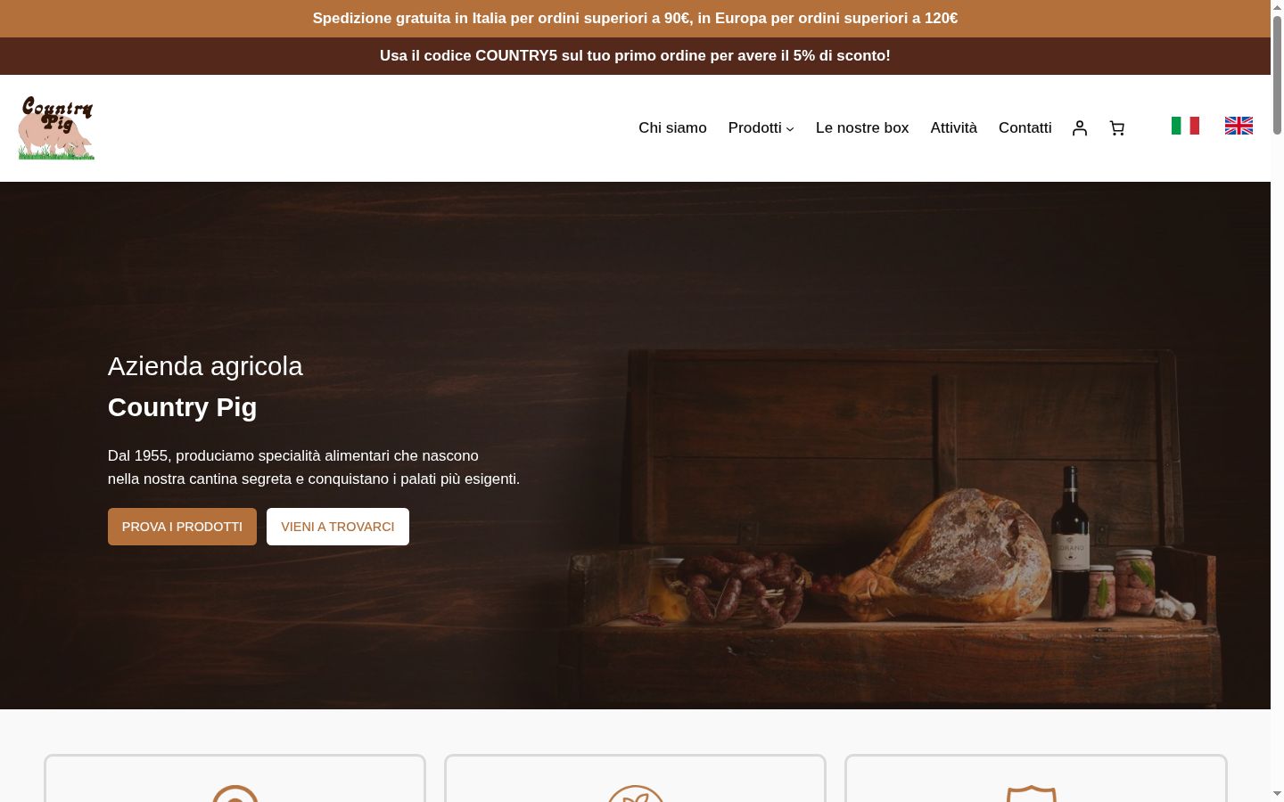 Screenshot del banner di consenso mostrato prima di qualsiasi interazione