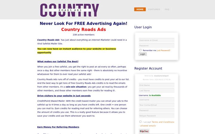 Screenshot of countryroadsads.com