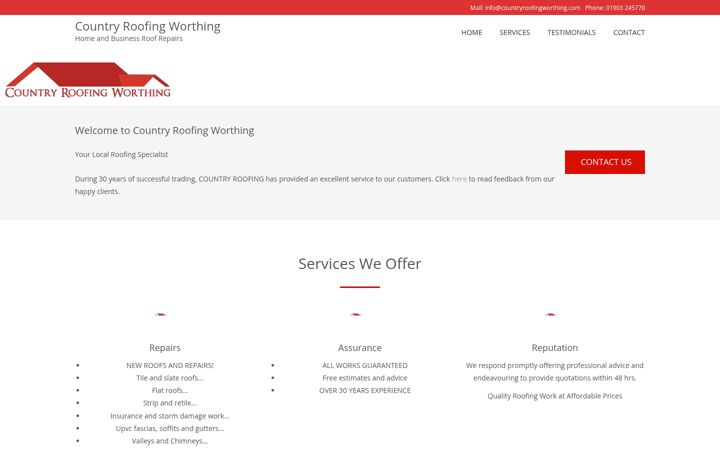 Screenshot of countryroofingworthing.com