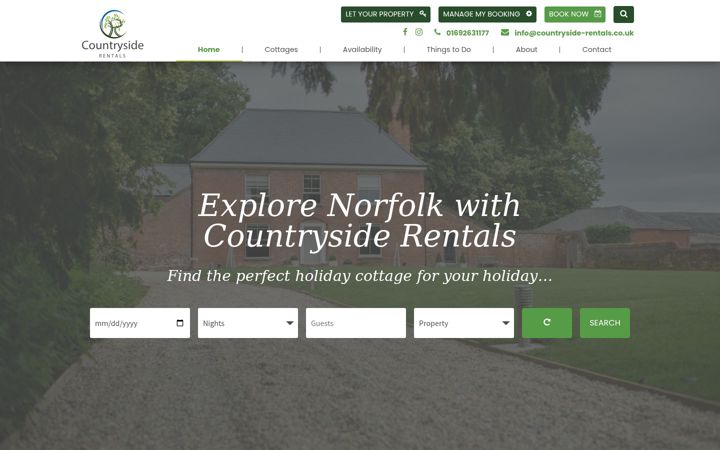 Ekrano kopija countryside-rentals.co.uk