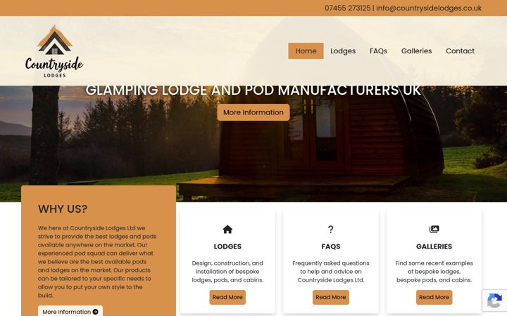 Screenshot von countrysidelodges.co.uk