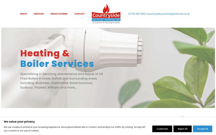 Screenshot von countrysideservicesheating.co.uk
