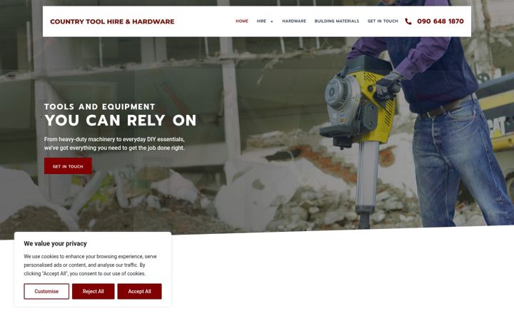 Screenshot of countrytoolhireandhardware.ie