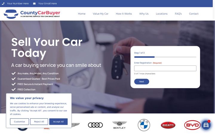 Screenshot of countycarbuyer.co.uk